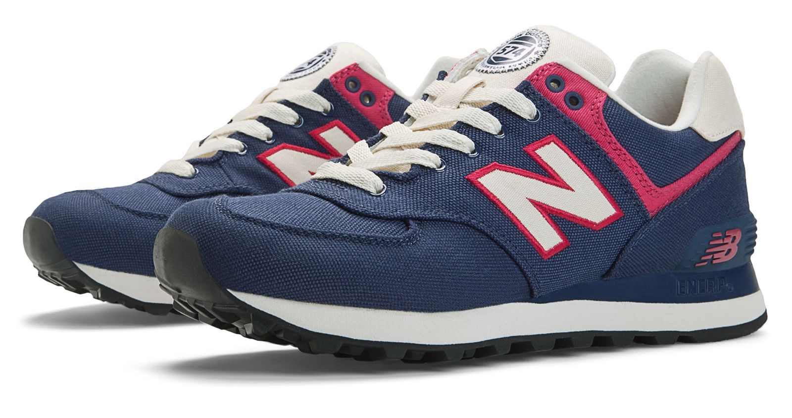 Rugby 574, Navy with Diva Pink &amp; Ivory