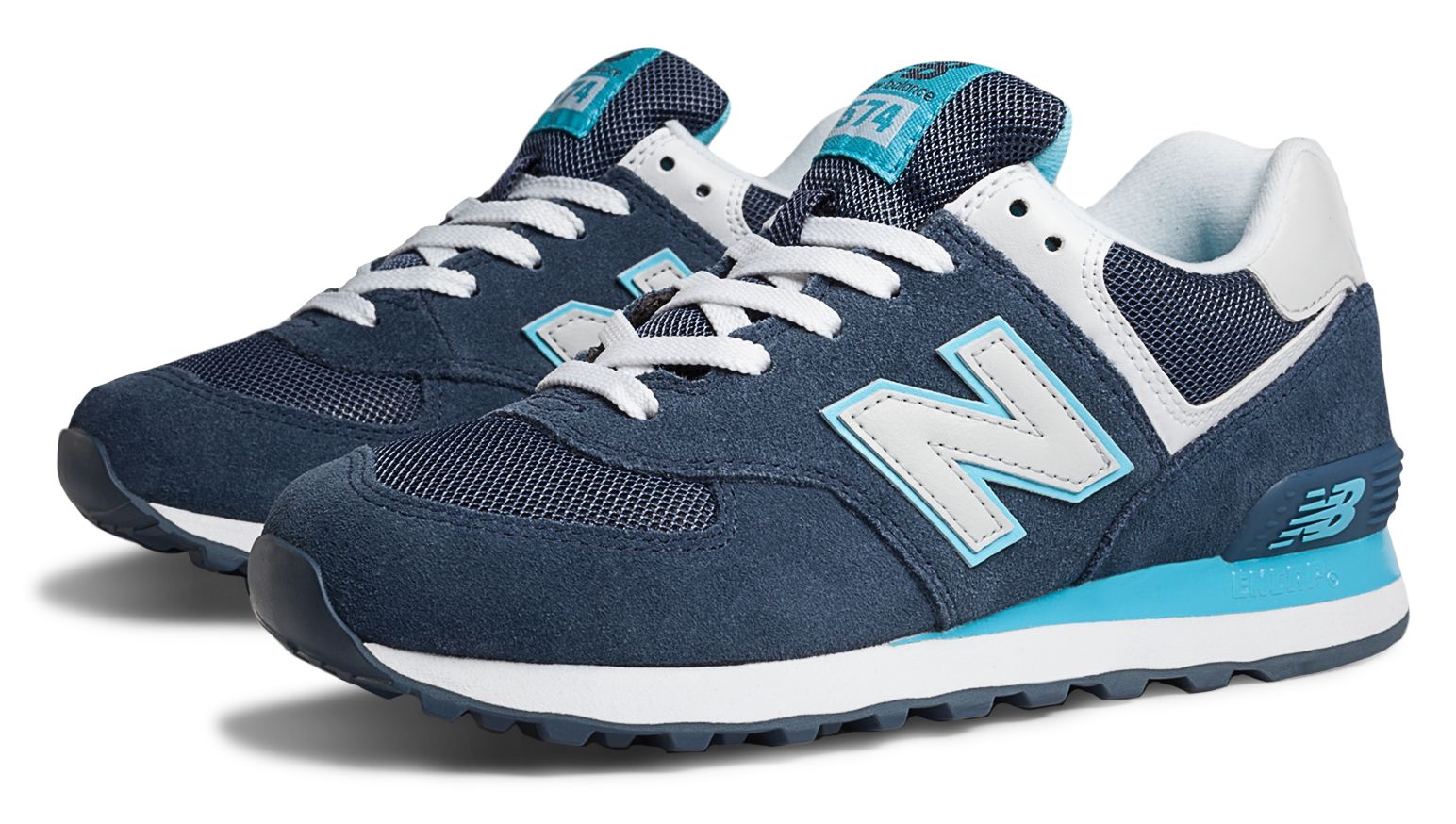 New Balance 574, Blue with Light Blue &amp; White