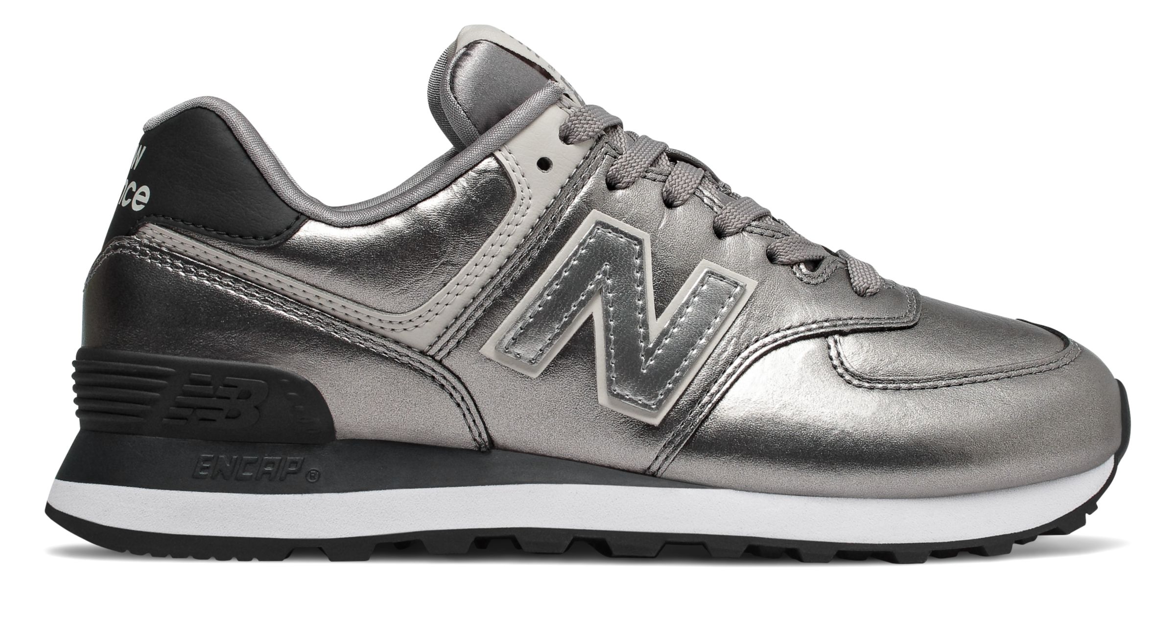 New balance 574 silver black on sale