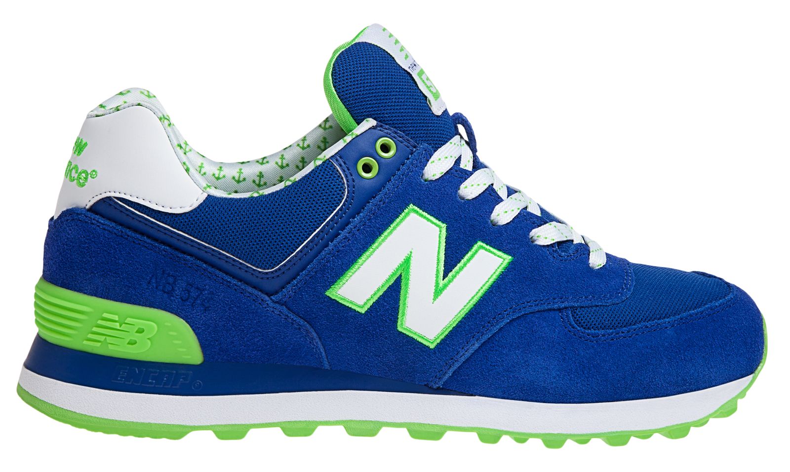 Yacht Club 574, Royal Blue with Lime Green & White