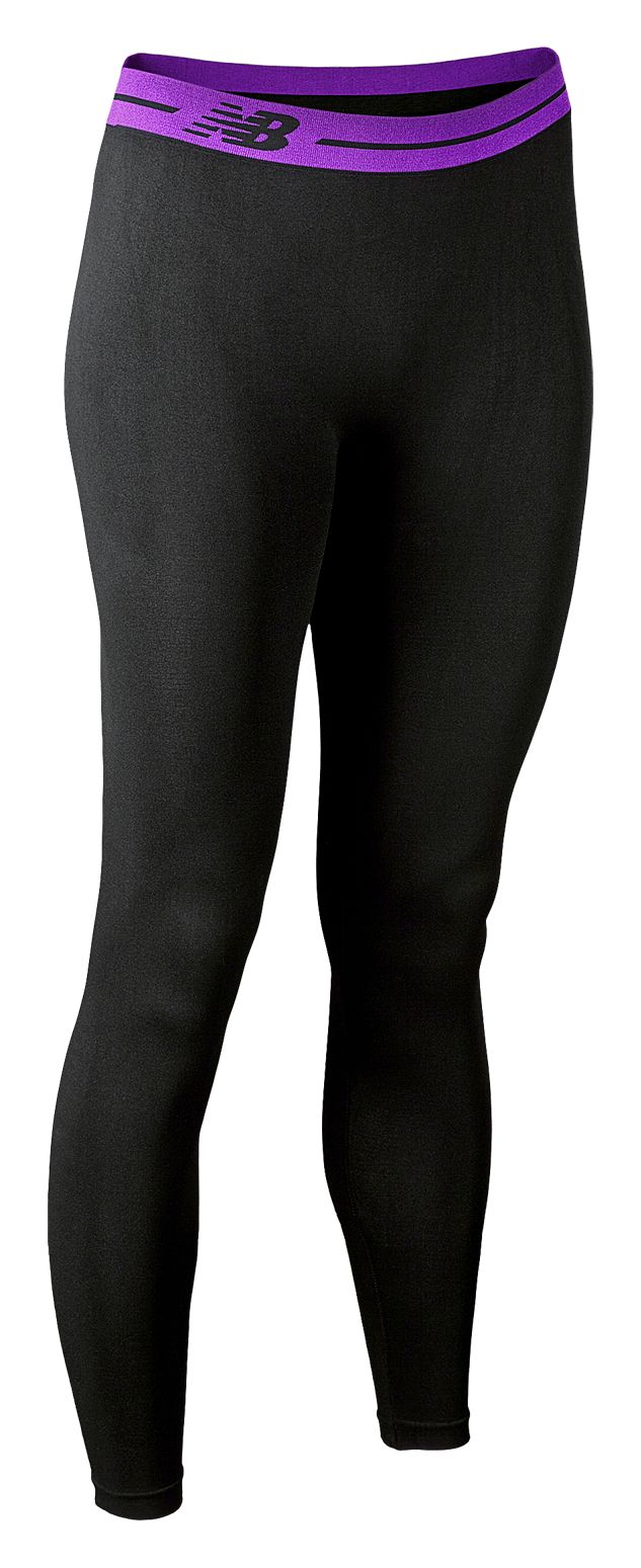 Base Layer Legging, Black with Purple