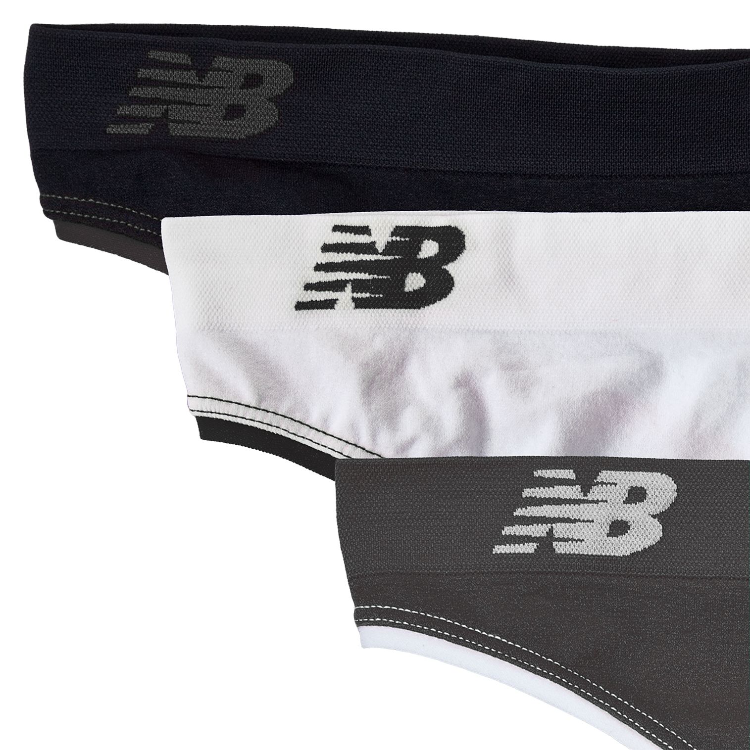 Seamless Thong (3 pack), Raven with Black &amp; White