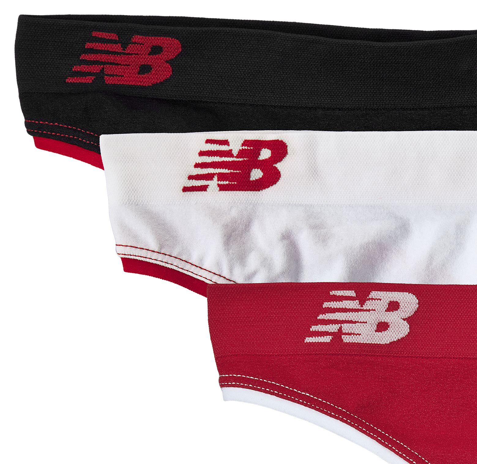 Seamless Thong (3 pack), Red with Black &amp; White