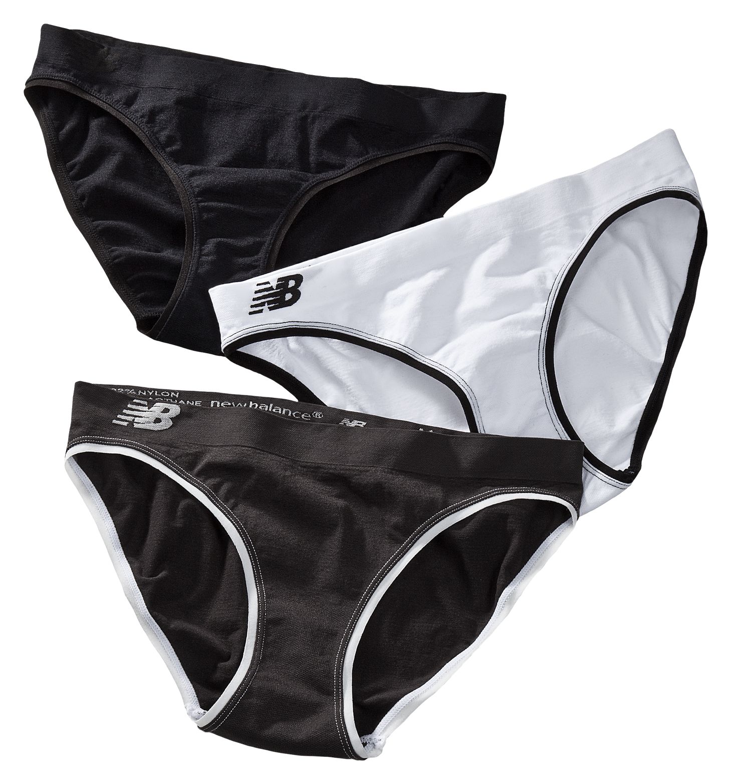 Seamless Bikini (3 pack), Raven with Black & White