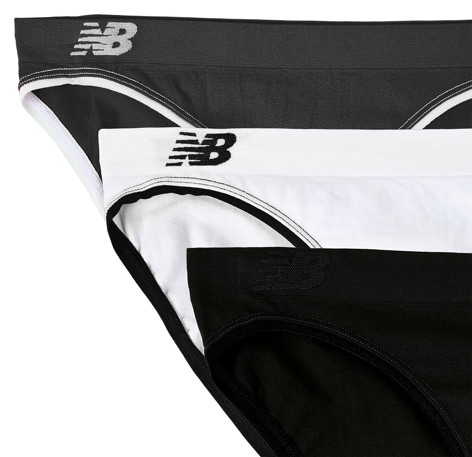 Seamless Bikini (3 pack), Raven with Black & White