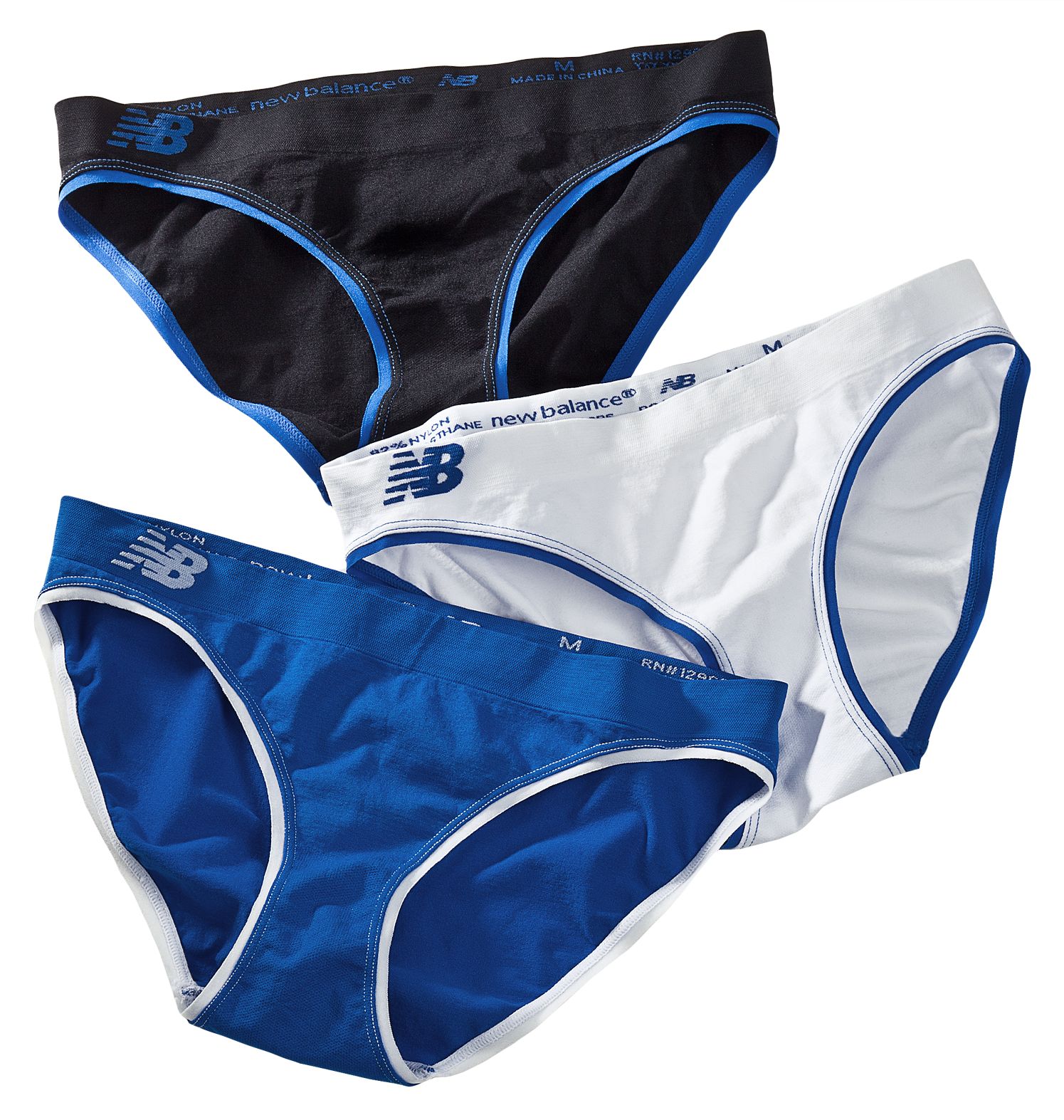 Seamless Bikini (3 pack), Blue with Black &amp; White