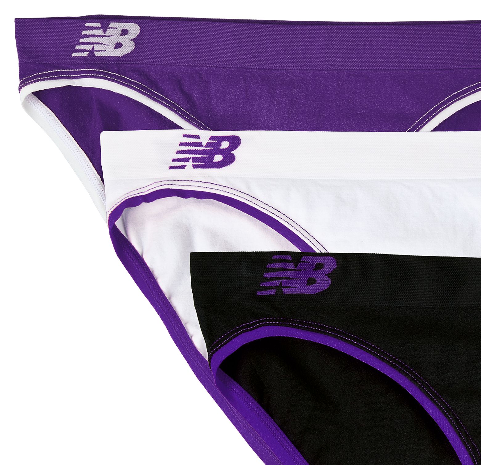 Seamless Bikini (3 pack), Purple with Black & White