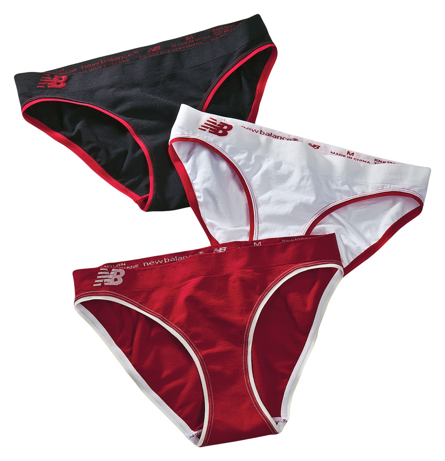 Seamless Bikini (3 pack), Red with Black & White