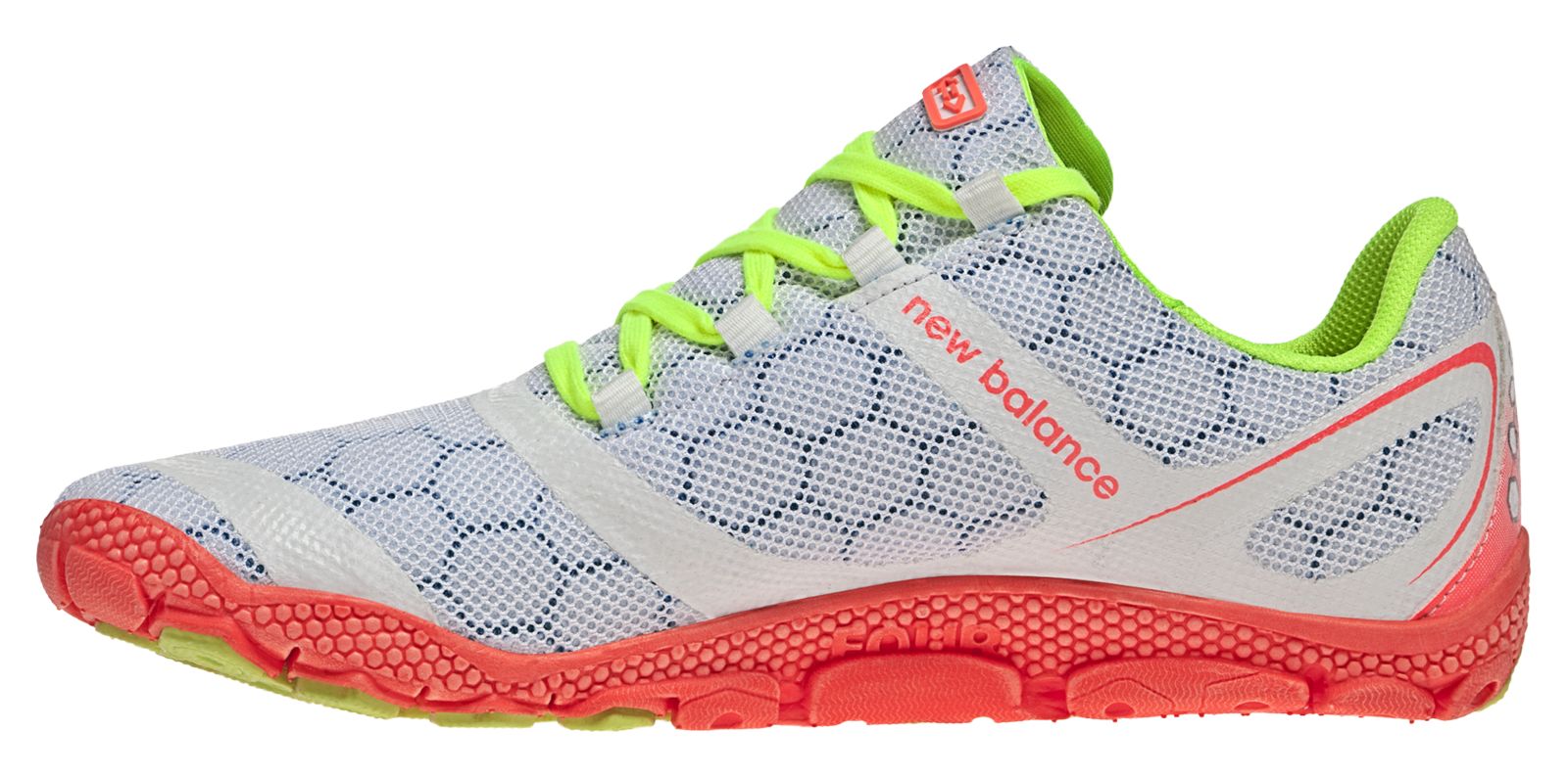 Minimus 10V2, White with Coral &amp; Neon Yellow