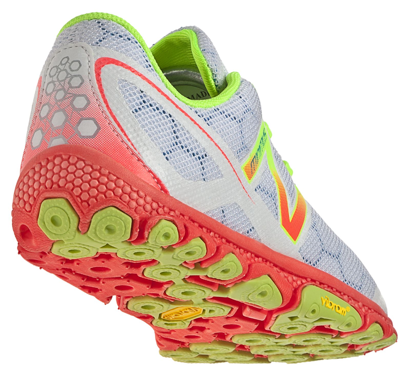 Minimus 10V2, White with Coral &amp; Neon Yellow