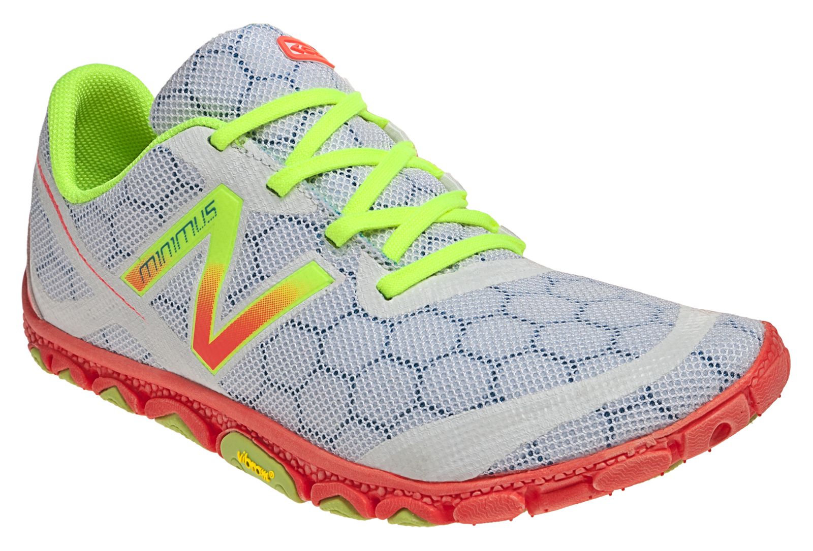 Minimus 10V2, White with Coral &amp; Neon Yellow