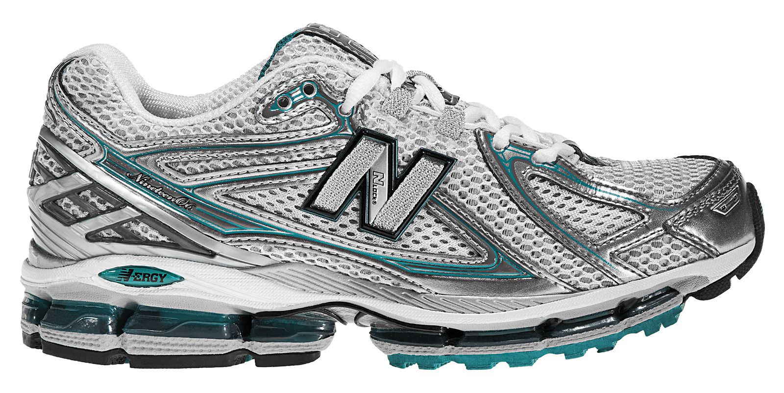 New Balance 1906, White with Silver & Turquoise