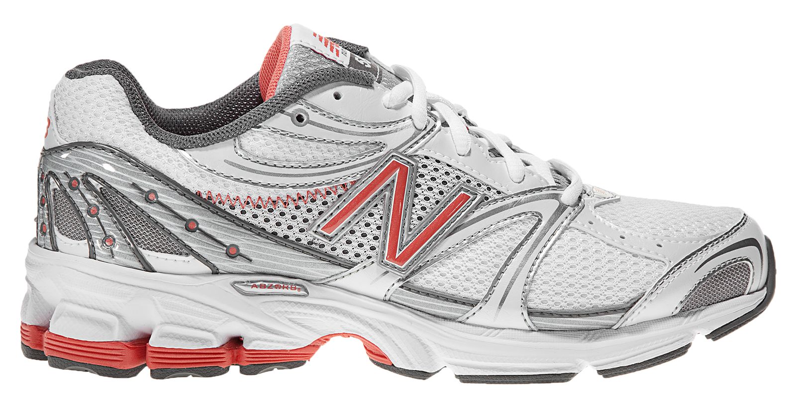 New Balance 580, White with Silver & Orange