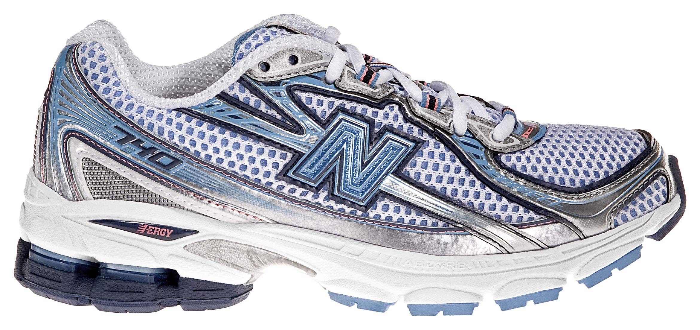 New Balance 740, Silver with Carolina Blue & White