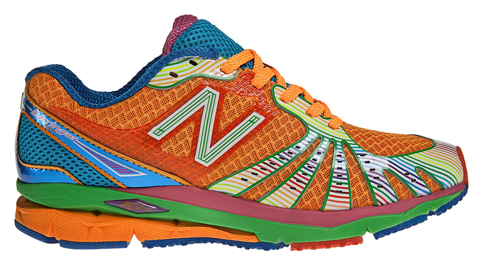 New Balance 890, Orange with Green & Blue