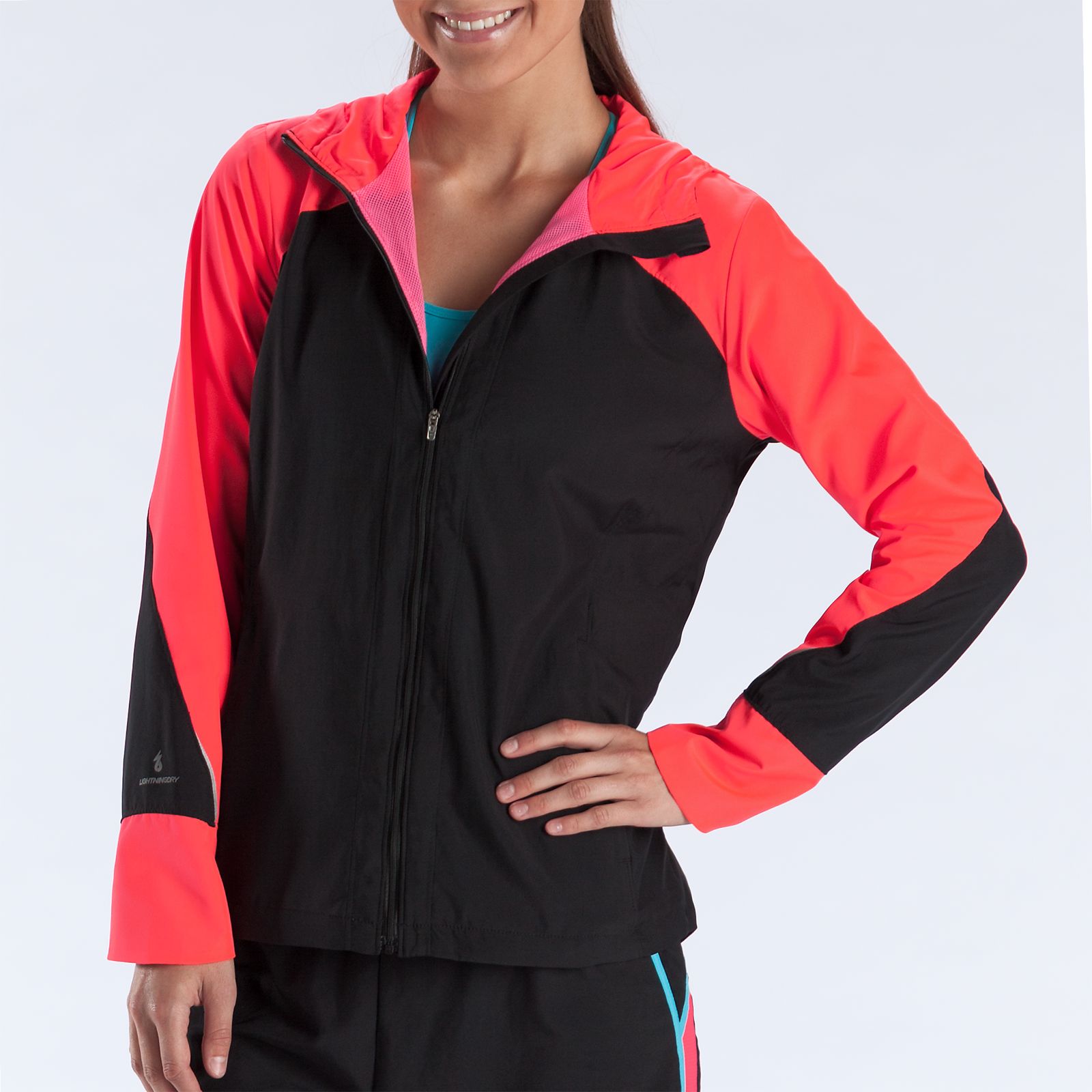 Sequence Hooded Jacket, Black with Diva Pink
