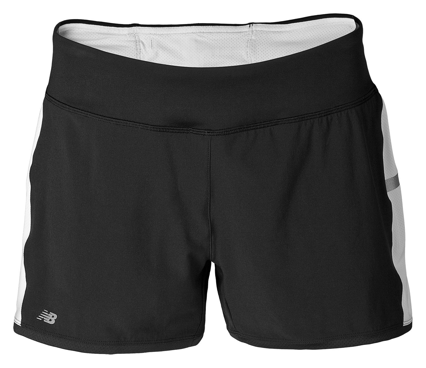 4 inch 2-in-1 Short, Black  wtih White