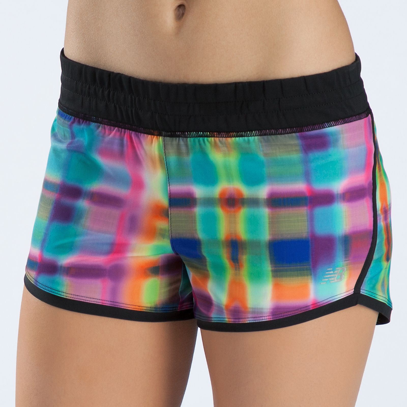 Impact 3" Graphic Run Short, Pink with Yellow & Green