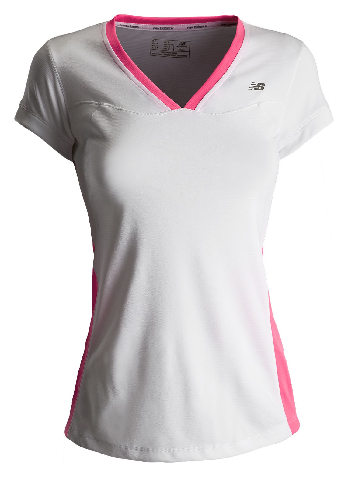 Ultrawick Short Sleeve, White with HI-Viz Pink