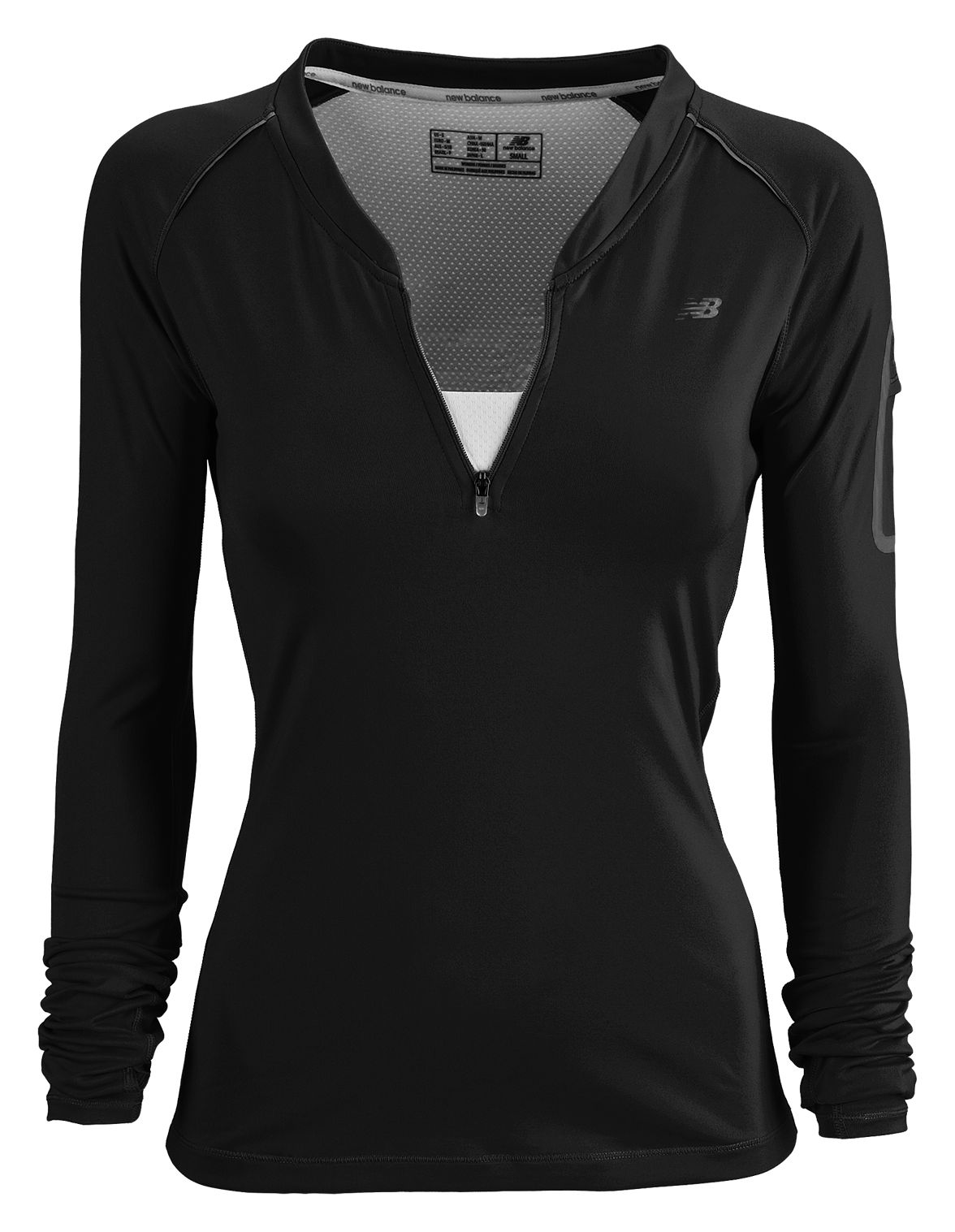 Long Sleeve Half Zip, Black