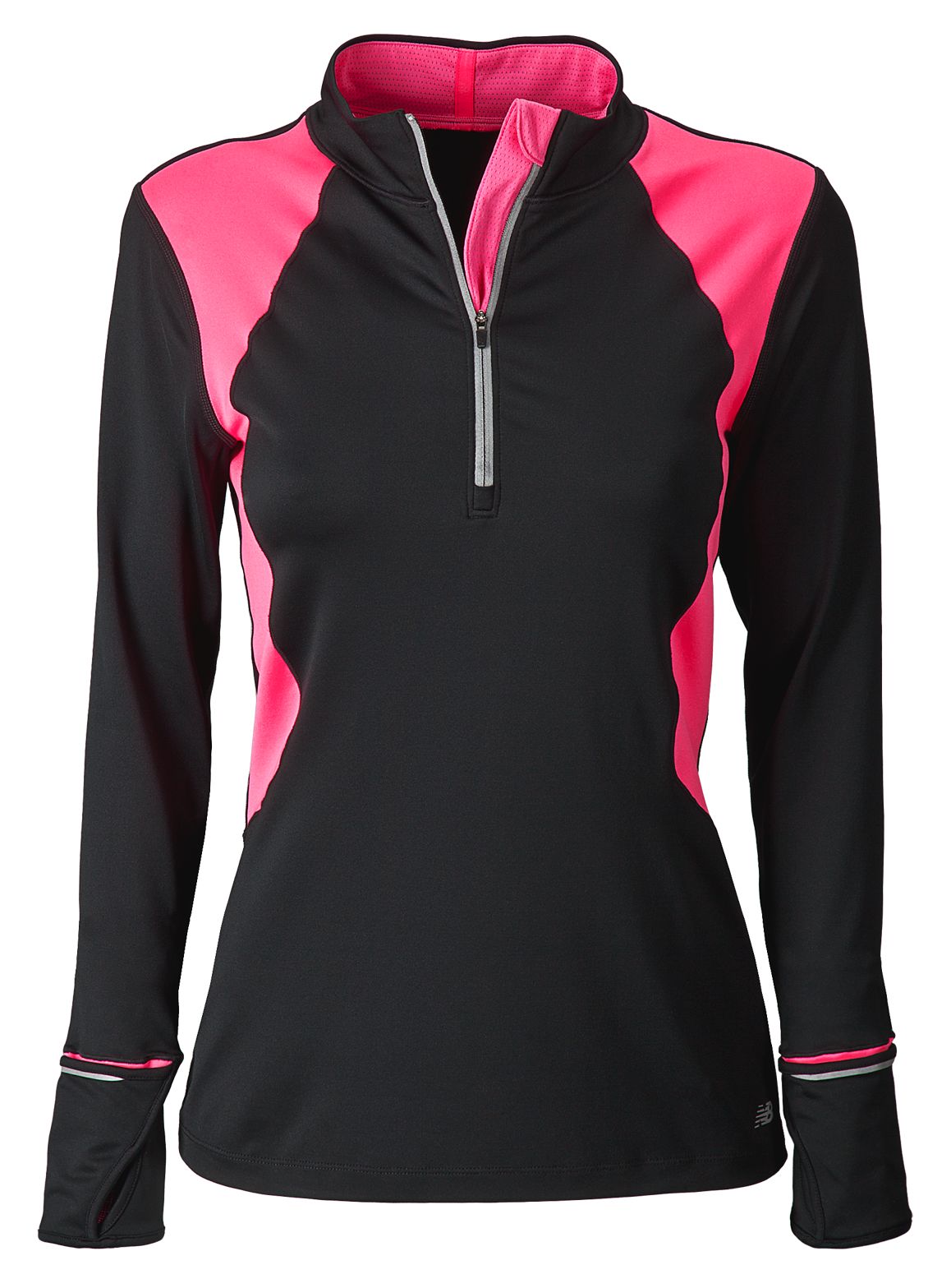 NBx Welded Half-Zip, Black with Pink