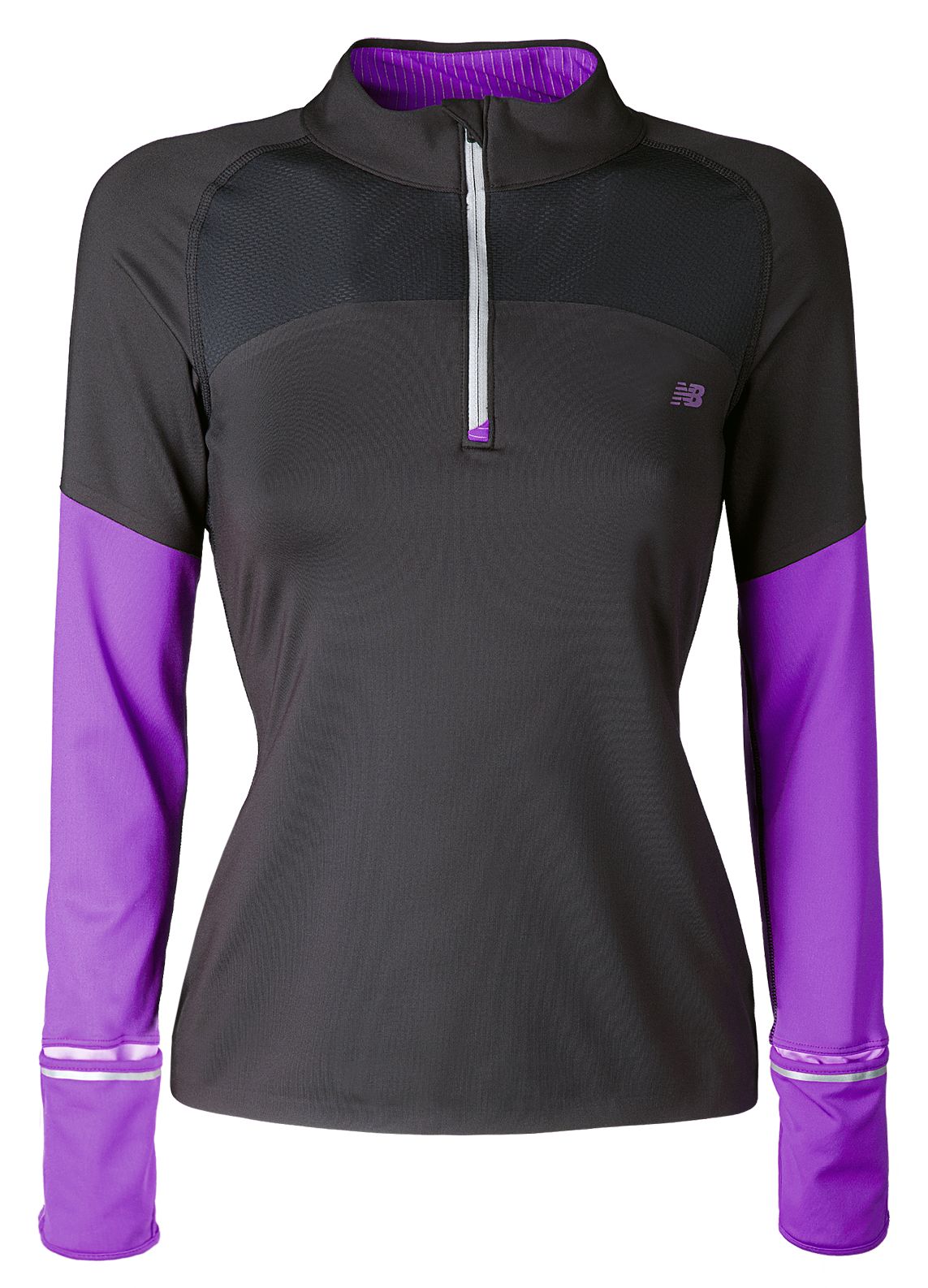NBx Prism Half-Zip, Black with Dewberry