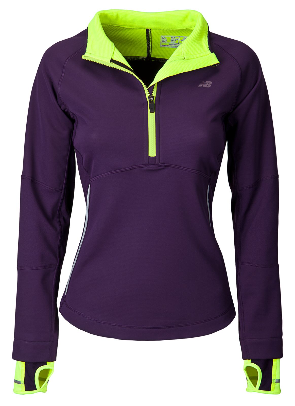 NBx WindBlocker Half Zip, Blackberry Cord with Yellow
