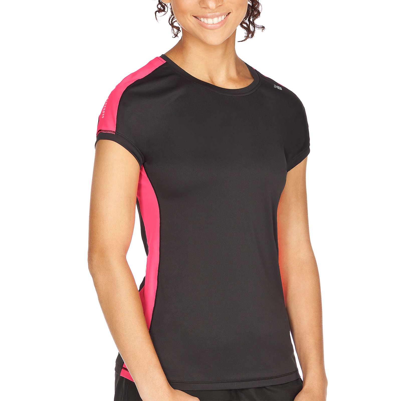 Icefil Short Sleeve, Pink Shock with Black