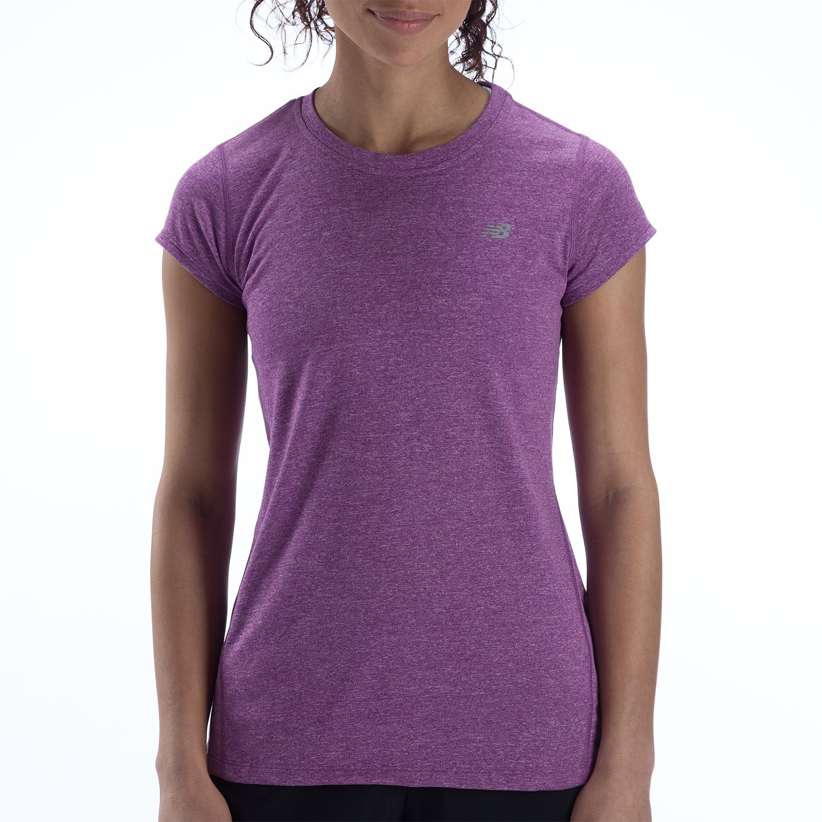 Heathered Short Sleeve, Purple Cactus Flower