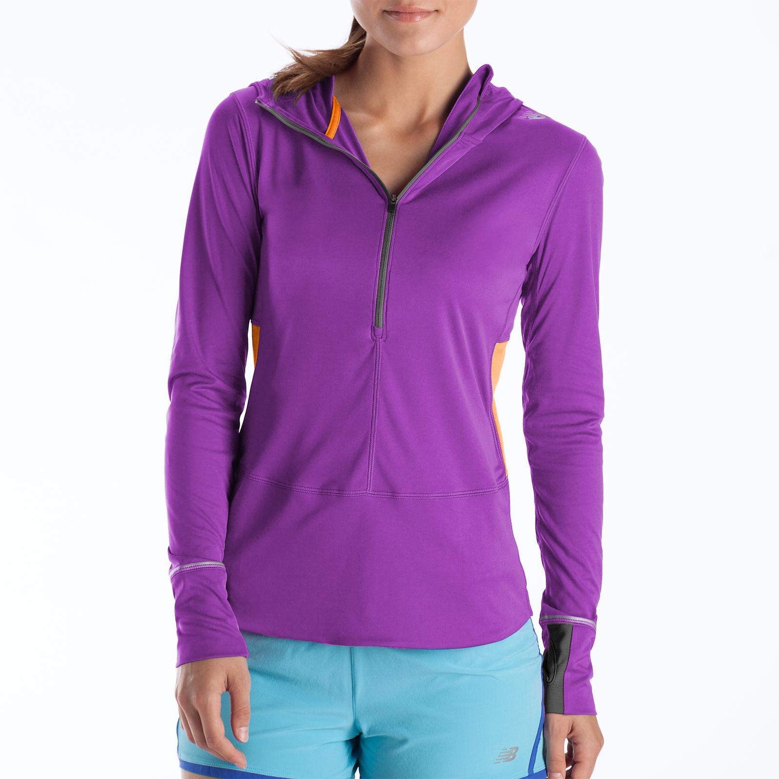 Impact Hoodie, Purple Cactus Flower with Orange Pop