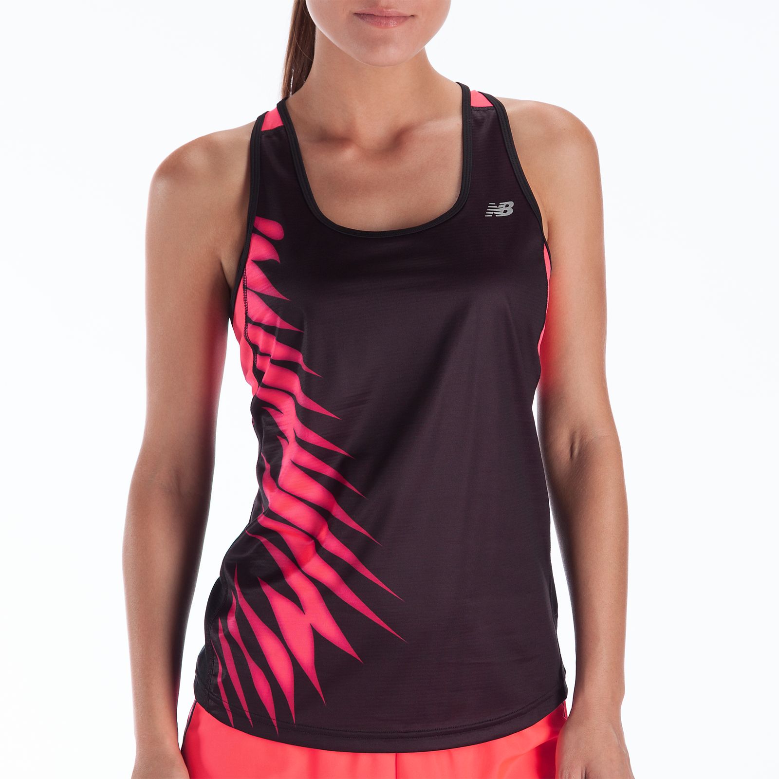 Momentum Racerback Graphic, Black with Diva Pink