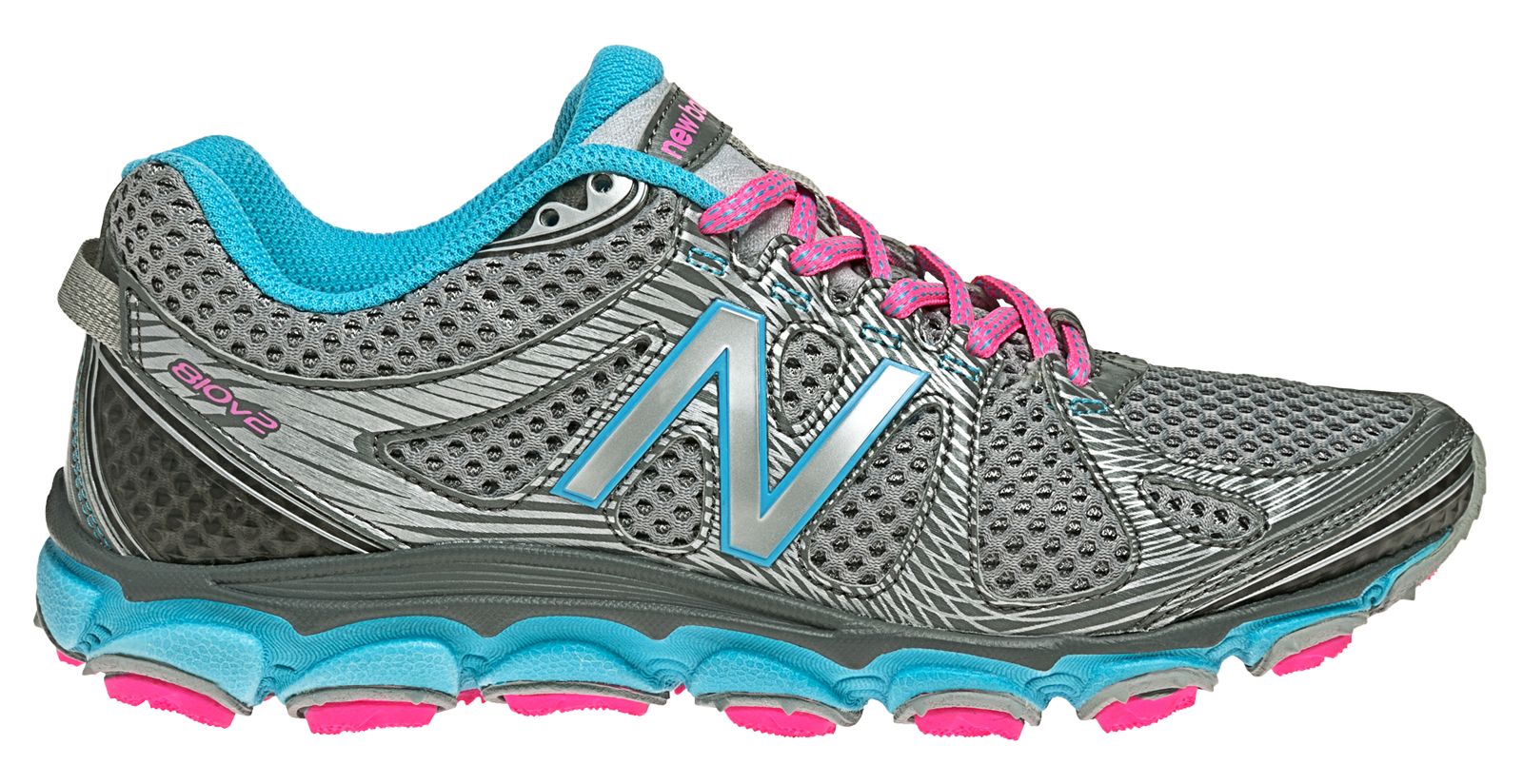 New Balance 810v2, Grey with Blue Atoll & Pink Shock