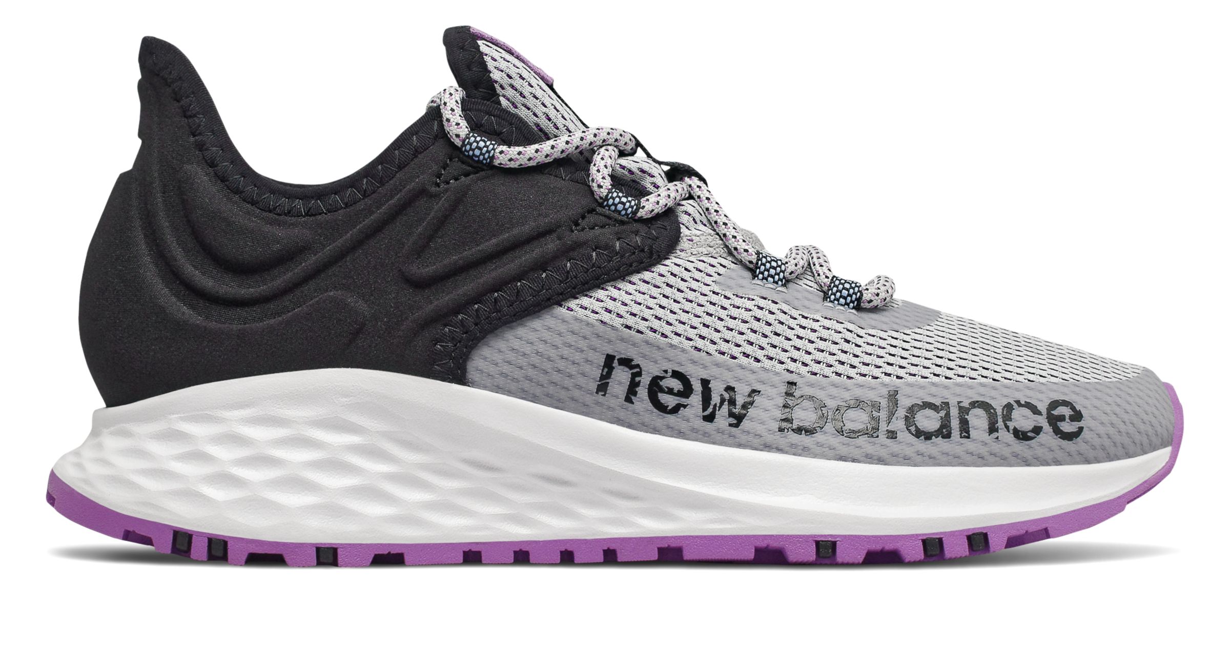 New Balance Fresh Foam Roav Trail Running Trainers - Light Aluminum/Black/Neo Violet - WTROVRG