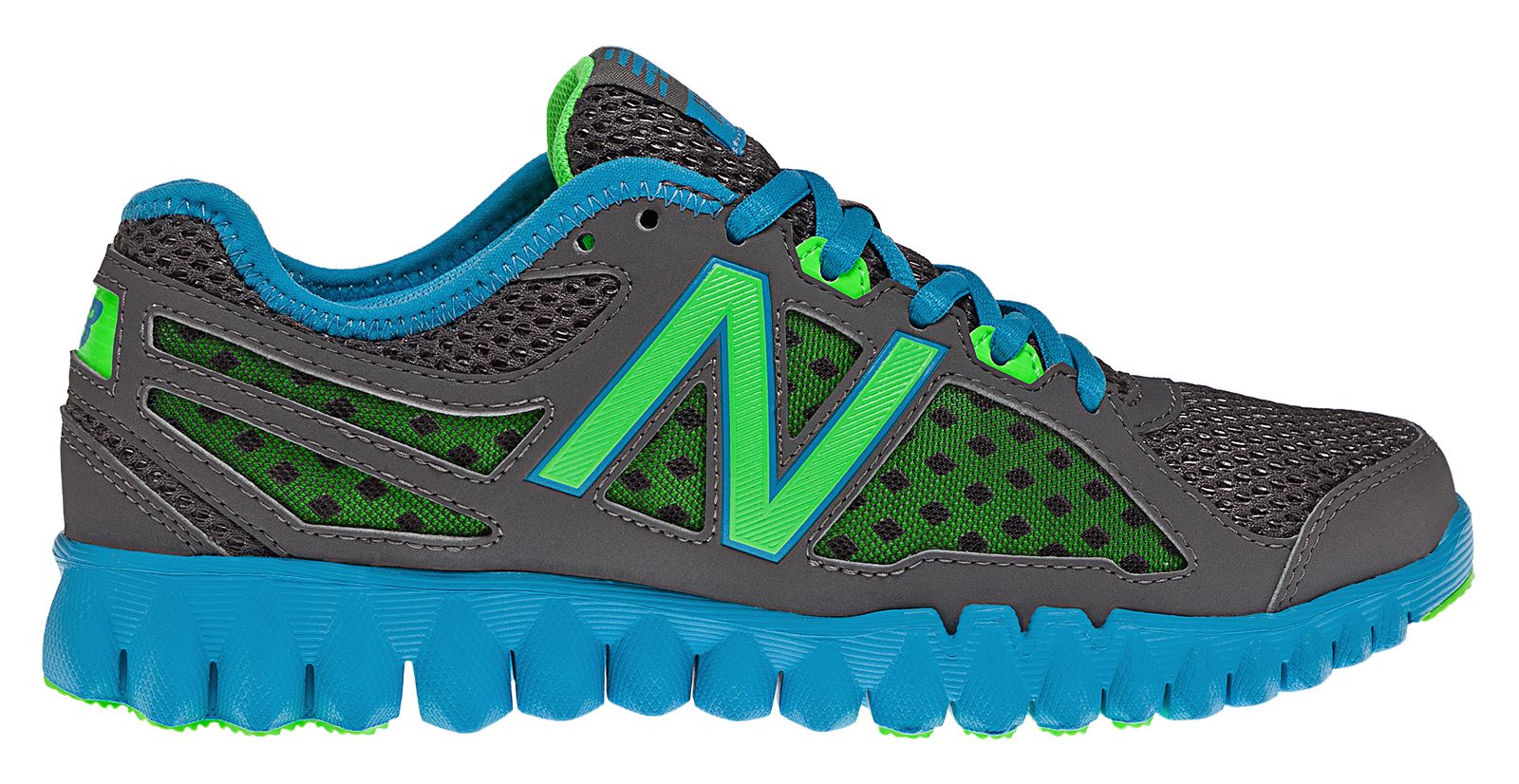 NBGruve 1157, Grey with Bay Blue & Neon Green