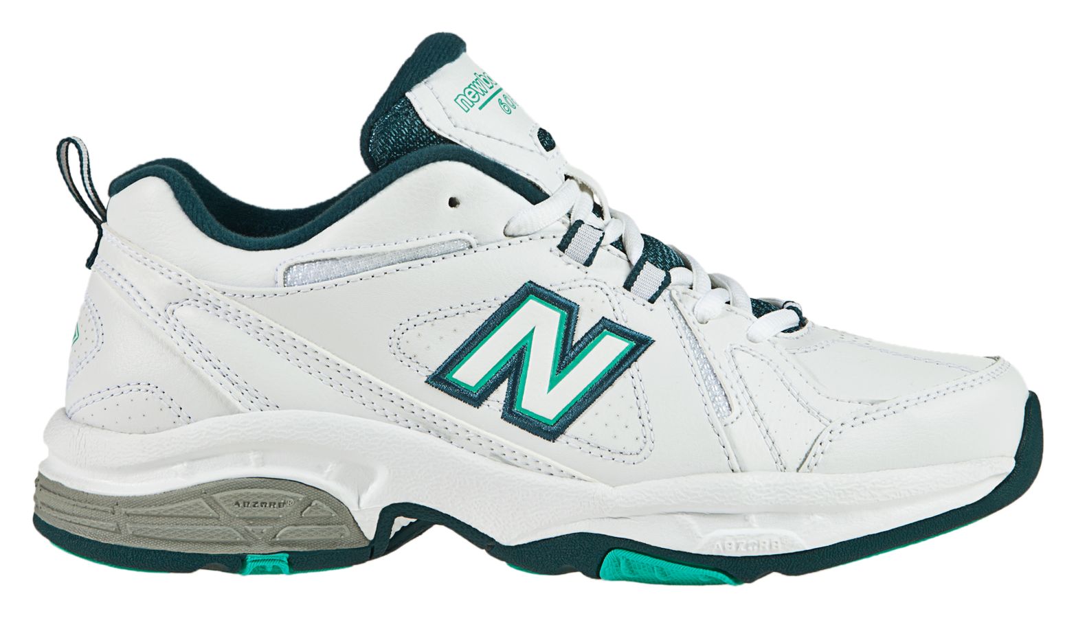 New Balance 608v3, White with Blue & Teal