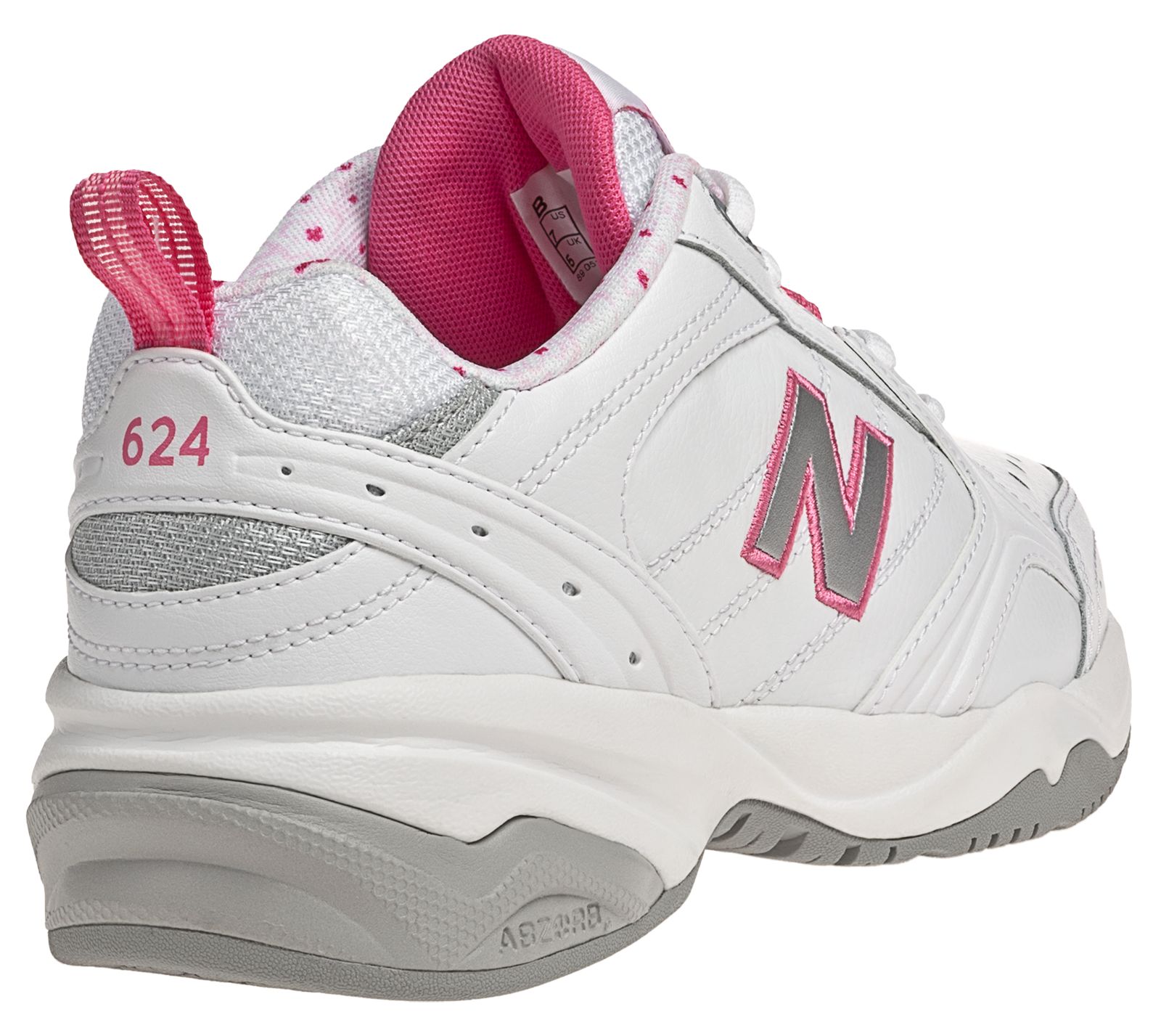 New Balance 624, White with Pink