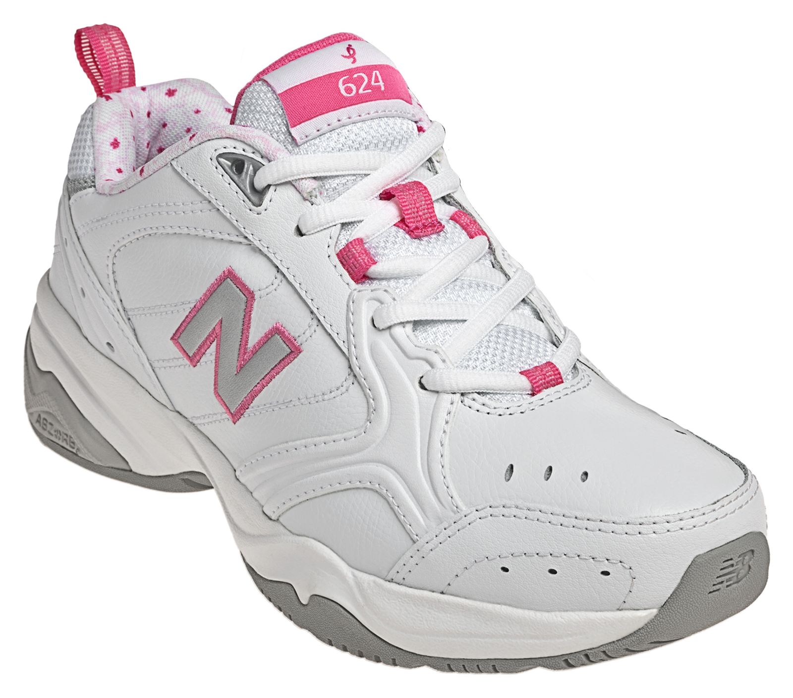 New Balance 624, White with Pink