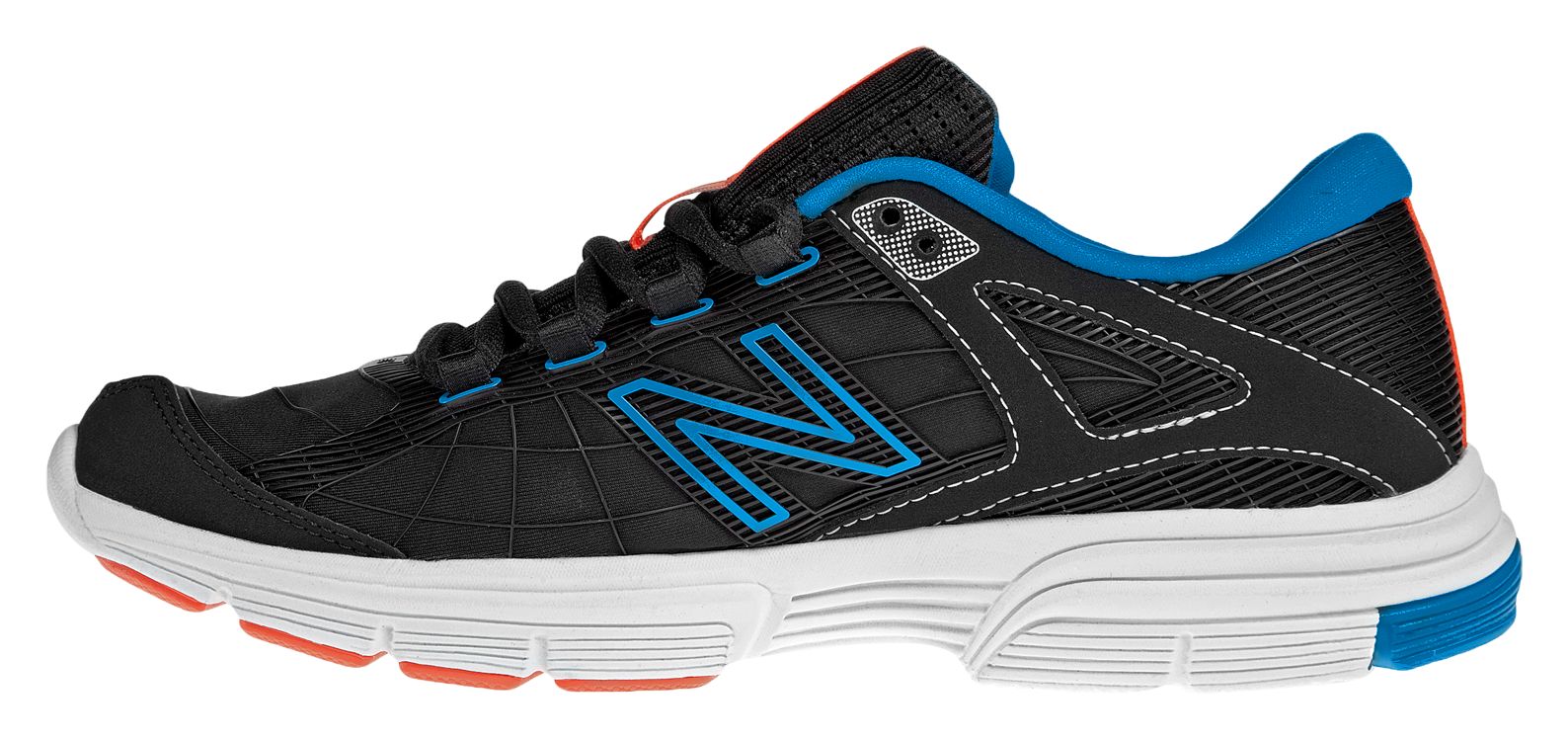 New Balance 813, Black with Electric Blue &amp; Orange