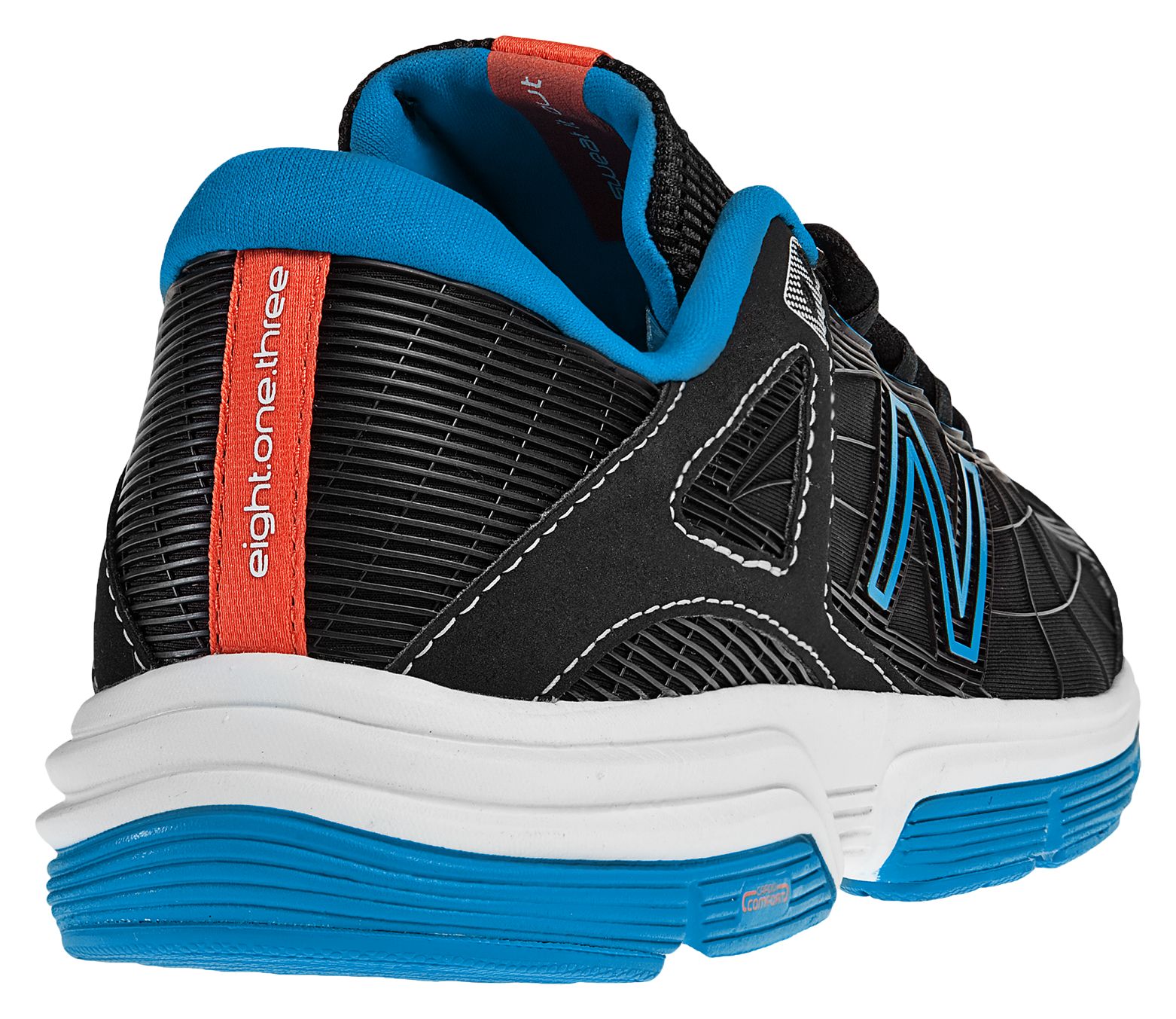 New Balance 813, Black with Electric Blue &amp; Orange