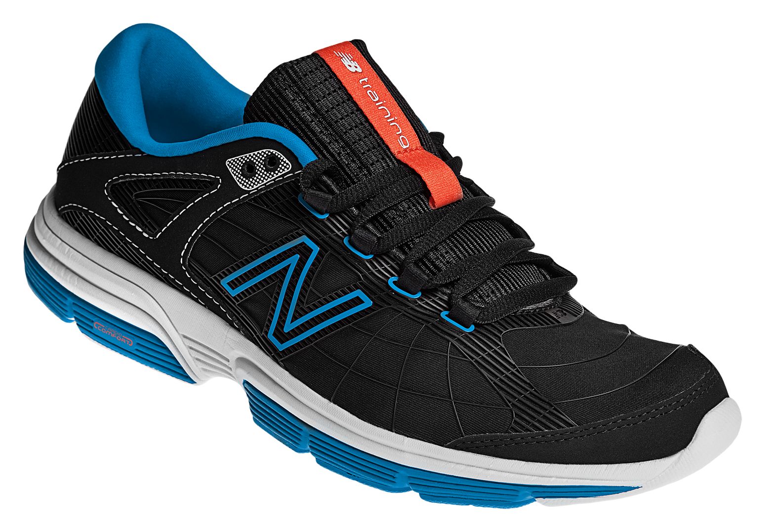 New Balance 813, Black with Electric Blue &amp; Orange