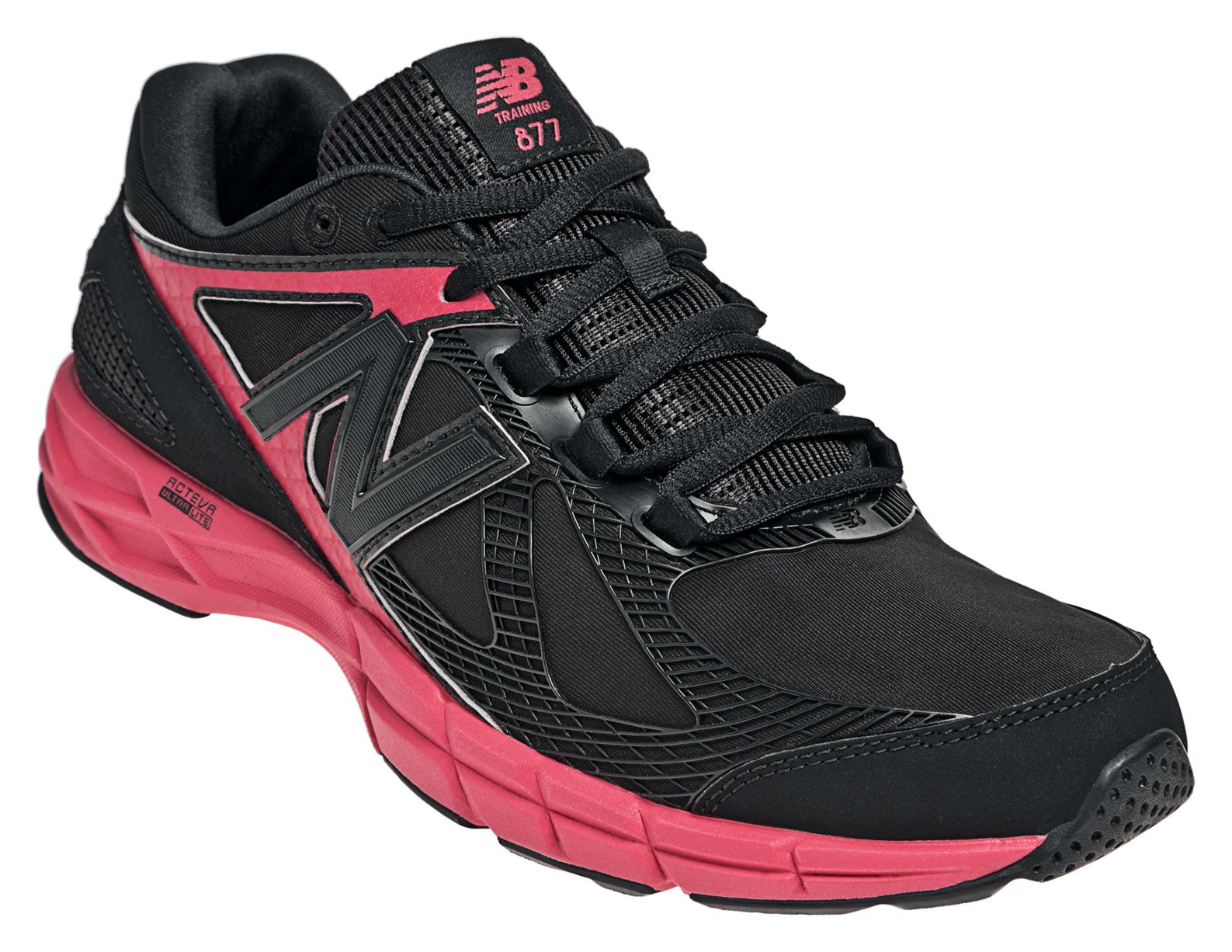 New Balance 877, Black with Diva Pink