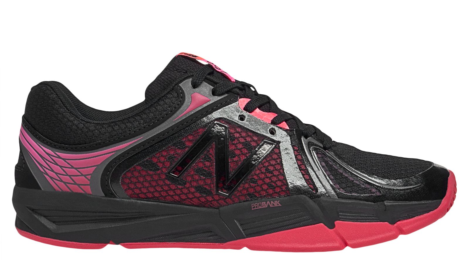 New Balance 997v2, Black with Diva Pink