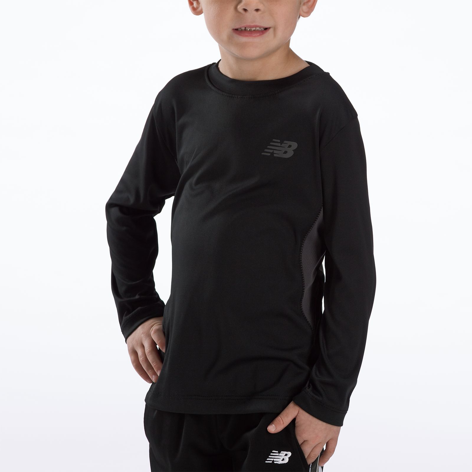 Youth Athletic Long Sleeve Top, Black
