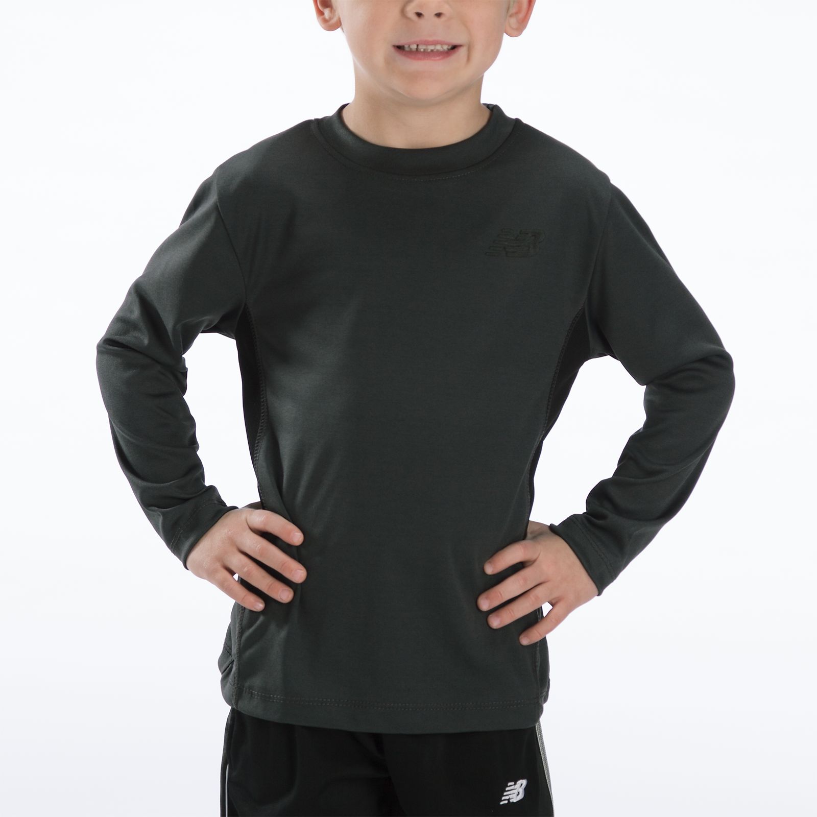Youth Athletic Long Sleeve Top, Charcoal