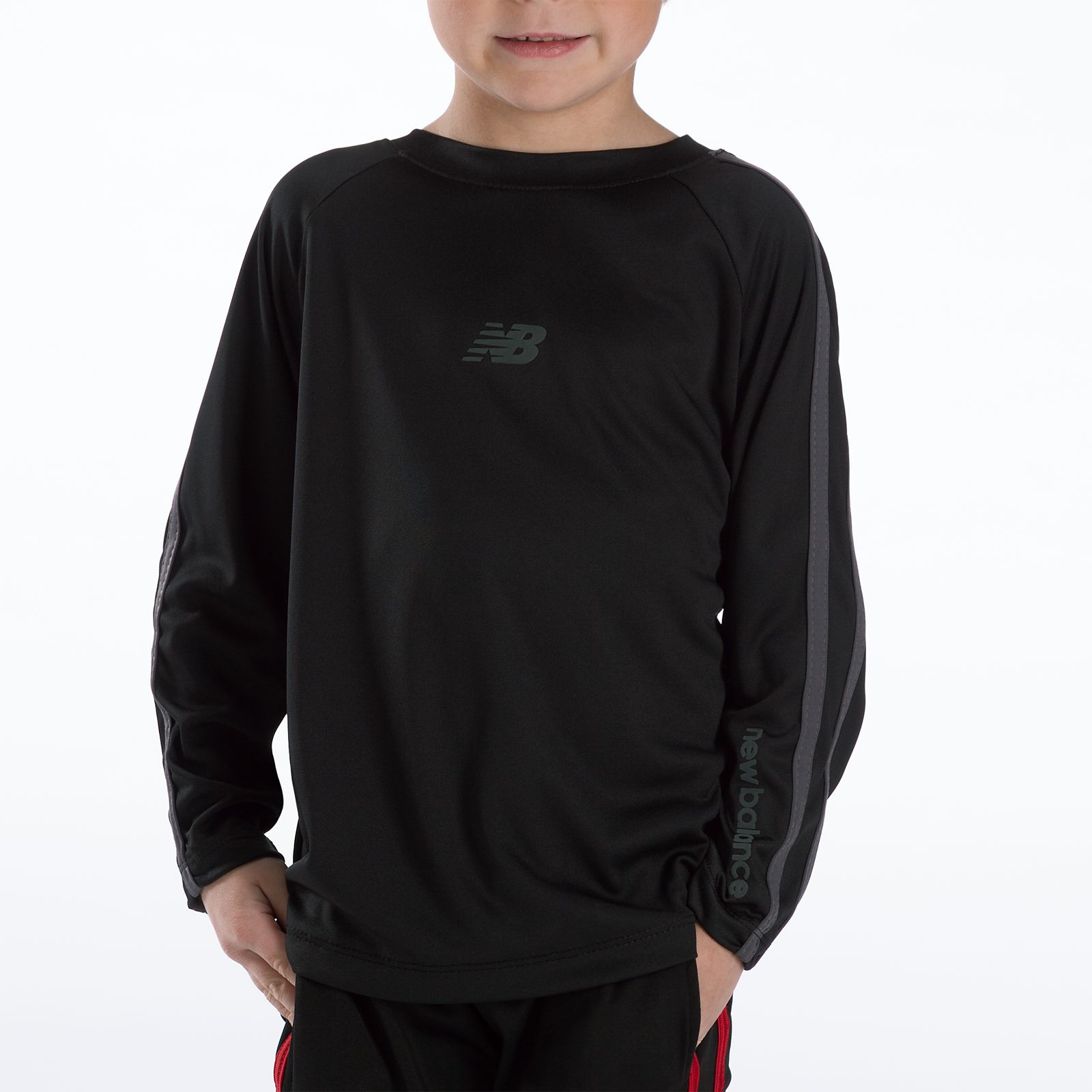 Youth Athletic Long Sleeve Top, Black