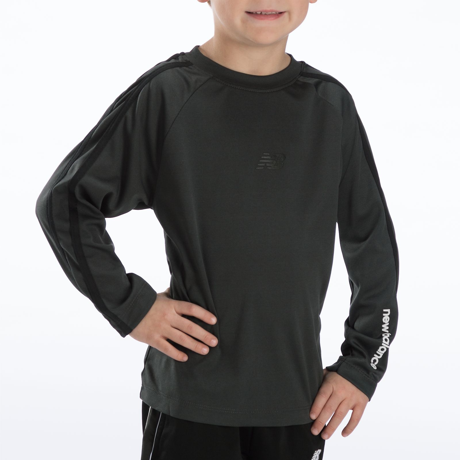 Youth Athletic Long Sleeve Top, Charcoal Grey