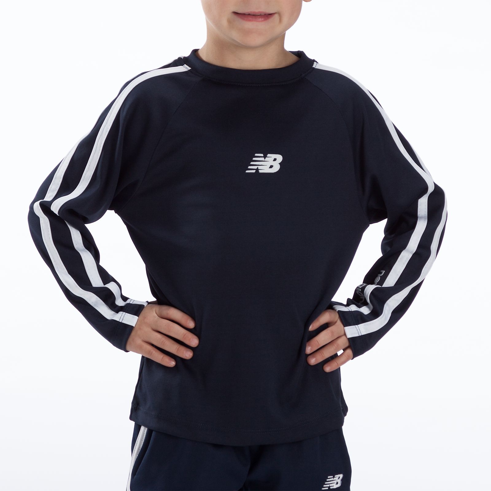 Youth Athletic Long Sleeve Top, Navy