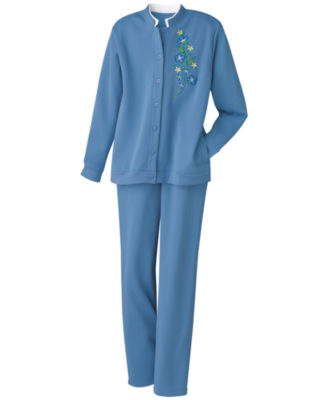 Double Collar Fleece Pants Set