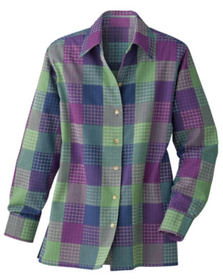 Plum Plaid Yarn Dyed Big Shirt