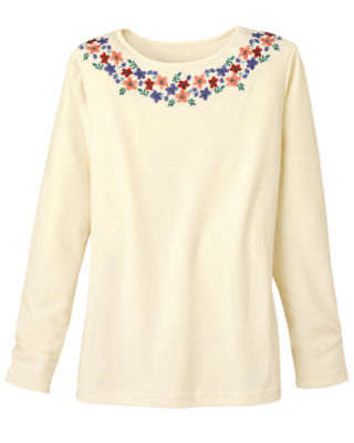 Long Sleeve Embroidered Tee
